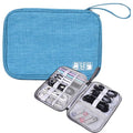 Organizer Case Small Electronic Devices USB Charger Accessories Mouse Phone Cable SD Power Bank Earphone - color: Medium-Sky Blue