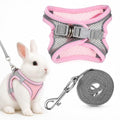 Bunny Harness and Leash Set Soft Breathable Rabbit Harness Eescape Proof Walking Training Rabbit Pet Vest Adjustable Mesh Vest HarnessCostume for Rabbits Ferret Small Pig Puppy Hamster