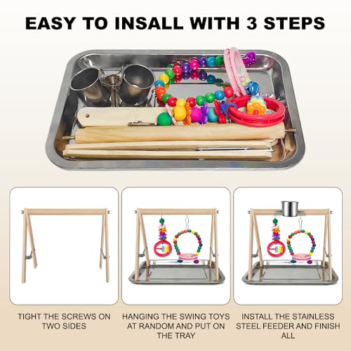 Open Parrot Stand, Parrot Play Perch, DIY Creative Mobile Climbing Frame, Multi-Functional Playpen, Pet Bird Supplies