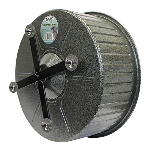 15" Chin-Sprint : All-Metal Durable, Fast Exercise Wheel - for Chinchillas, Prairie Dogs, Rats, Degus, Hedgehogs, Opossums & Other Small Pets (Black)
