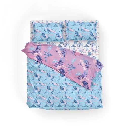 Disney Lilo & Stitch Full Comforter Set 5 Piece Includes Reversible Comforter & Sheet Bedding Set Soft Fade Resistant Microfiber Officially Licensed - color: Sporty Stitch Full