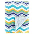 Hudson Baby Unisex Baby Plush Mink and Sherpa Blanket, Blue, One Size - color: Blue, size: One Size