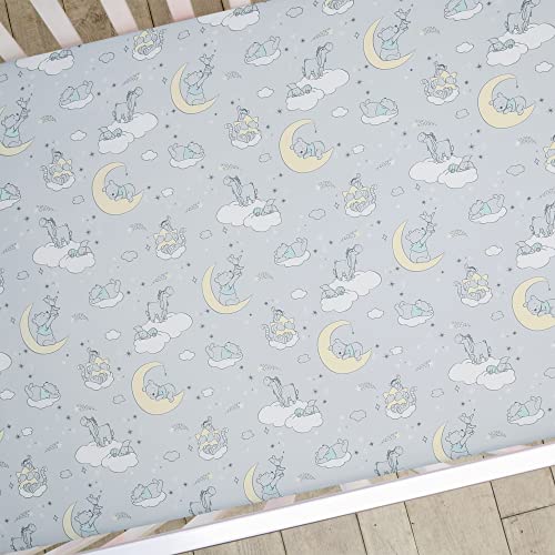 Lambs & Ivy Disney Baby Cozy Friends Winnie the Pooh Gray Fitted Crib Sheet - color: Pooh Cozy Friends, size: Standard Crib
