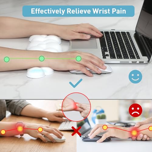 Cloud Wrist Rest Keyboard | Memory Foam, PU Leather, Ergonomically Designed, Typing Comfort and Pain Relief