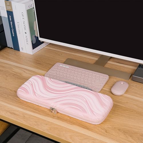 Keyboard Hard Travel Case, Compatible with Logitech K380, Pebble Keys 2 K380s, M350, M350s & More, Pink