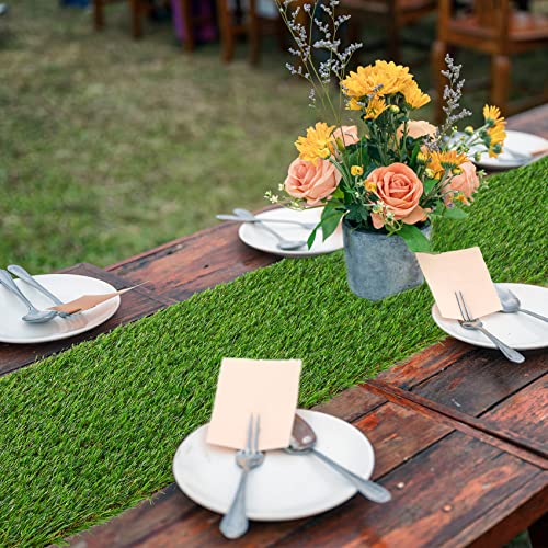GLOBREEN Artificial Grass Table Runner 36 Inches for Golf Sport Themed Party Table Centerpiece Birthday Baby Shower - size: 12" x 36"/1PCS