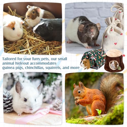 Abbylike 2 Pack Guinea Pig Hideout Washable Guinea Pig Tunnel and Soft Rabbit Bed Small Animals Cage Accessories for Hamster Chinchilla Ferret Bunny