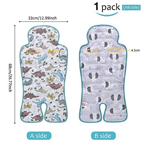 Gel Car Seat Cooler Pad,1 Pcak Double Sides-Universal Baby Stroller Ice Cushion,Summer Cooling Seat Liner,Multifunctional Suitable for Baby Dining Chair,Child Safety Seat(Dinosaur + Elephant) - color: Dinosaur + Elephant