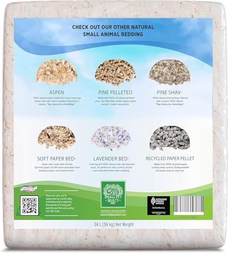 Small Pet Select White Paper Bedding, Guinea Pig, Odor Control, 56 L | Soft Absorbent Natural Bedding, Made in USA, For Rabbits, Hamsters, Bunnies, Chinchillas & Small Pets - size: 56L