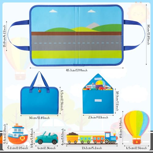 WATINC Travel Felt Board Story Set - 25PCS Portable Felt Board Educational Birthday Gift for Boys Girls, Themed Storytelling Preschool Early Learning Interactive Play Kit for Toddlers (Transportation) - style: Transportation