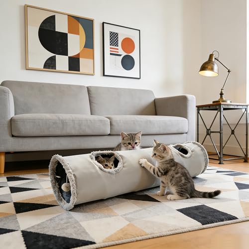 43-Piece Interactive Cat Toy Set with Collapsible Tunnel, Enrichment & Activity Bundle for Indoor Cats, Rabbits & Ferrets, All-in-One Play Kit with Teasers, Catnip Mice & Balls for Boredom Relief