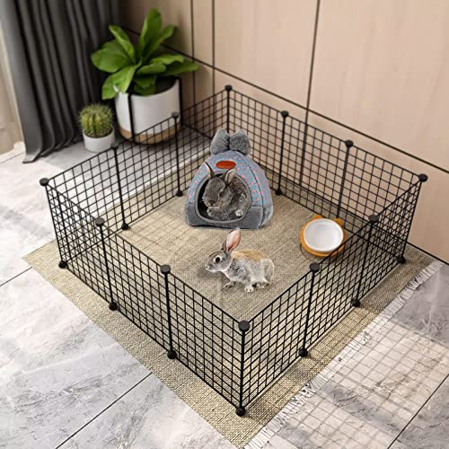 YUEPET Bunny Hideout, Guinea Pig Cave Bed, Bowknot House for Dwarf Rabbits | Rabbit Hideout, Enclosed Cave Design, Removable Cushion,Cozy Large Bunny Hideout, Floral Pattern, Indoor Cage Use