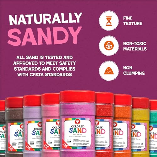 Hygloss Colored Sand for Crafts – 1 lb Bottle, Blue – Vibrant Colorful Fine Sensory Play Sand Art Kits for Kids – Classroom Activities for Children 3 4 5 6 7 8 9 10 11 12 – Safe for Ages 3+ - color: Blue, size: 1-Pound