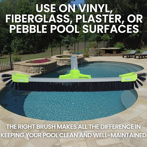 OREQ Corporation 22"/28" Animal Pro Pool Brush | Heavy-Duty All Surface & Vinyl Brush | Professional Pool Wall & Floor Cleaning Tool (22") - size: 22"