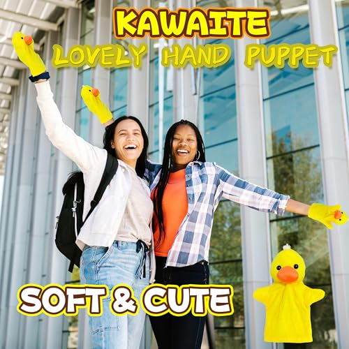 Duck Hand Puppets for Boys and Girls (1 Pack), Stuffed Animals Finger Toy, Pre-School Pretend Play, Duck Hand Puppet Plush Toys for Role Play, Goody Bags Filler - Party Favors for Toddlers and Kids - style: Duck