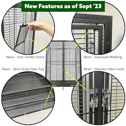Borneo Small Animal Cage - for Sugar Gliders, Squirrels, Marmosets & Other Small Pets (Cage + Add-On + Shelf & Ladder Set + Expander Set) - size: Cage + Add-On + Shelf & Ladder Set + Expander Set