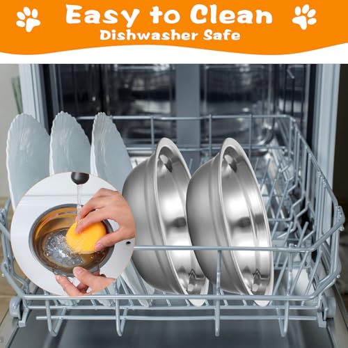 30 Pcs Stainless Steel Dog Bowls, 5.8 Inch Metal Dog and Cat Food Water Bowl, Pet Dishes for Kennel Crate, Dishwasher Safe