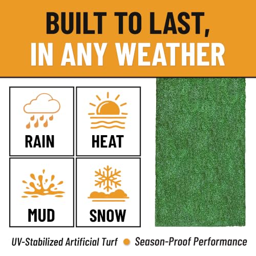 Ottomanson Artificial Grass Runner Lite 31" x 32' | Fake Grass for Pathway, Side Yard & Patio Border, Outdoor Turf Runner with Drainage Holes, UV Resistant - size: 32-ft