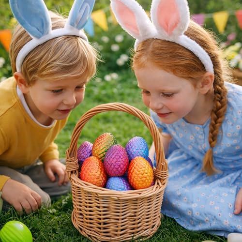 MONJITA 21 Pcs 3D Printed Easter Eggs with 21 Pcs Mini Animal Figurines Inside, Flexible Articulated Fidget Toys, Party Favors, Easter Basket Stuffers, Gifts for Kids Students Carnival Prizes - size: 21pcs eggs & 21pcs animals