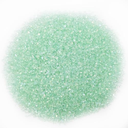 Crushed Glass Glitter, Broken Stones Shattered Glass Chips for Resin Art Crafts, Epoxy Resin Supplies, Geod Painting, DIY Art Projects, Jewelry Making, 2-4mm, 200g/7oz (Lake Green) - color: Lake Green