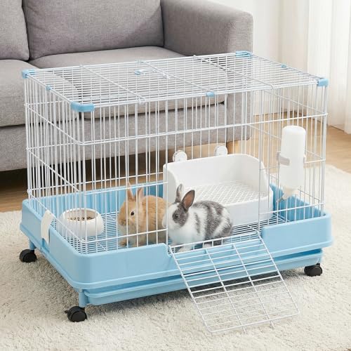 Rabbit Litter Box, Bunny Litter Box, Removable Top and Base, White | Removable Top and Bottom, Easy to Assemble and Clean, Suitable for Adult Rabbits, Guinea Pigs and Other Small Pets - color: White, size: 14" × 9.5" × 6"