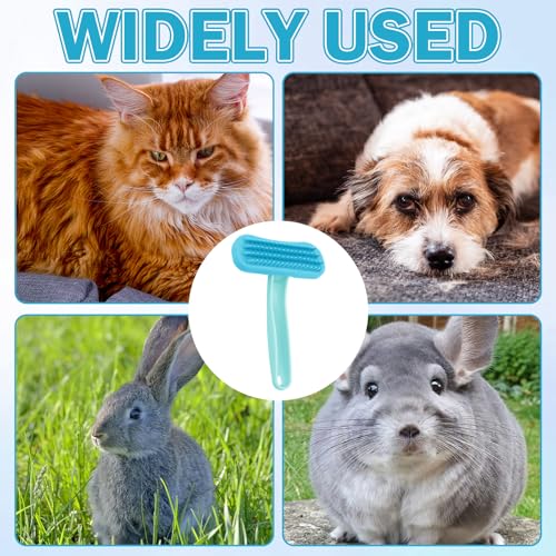 1Pcs Rabbit Bunny Soft Brush, Practical Brush for Rabbits Grooming, Soft Silicone Small Animal Massage Comb, Bunny Grooming Kit Supplies Suitable for Cats Puppies & Other Pets(Blue) - color: 1pc-blue