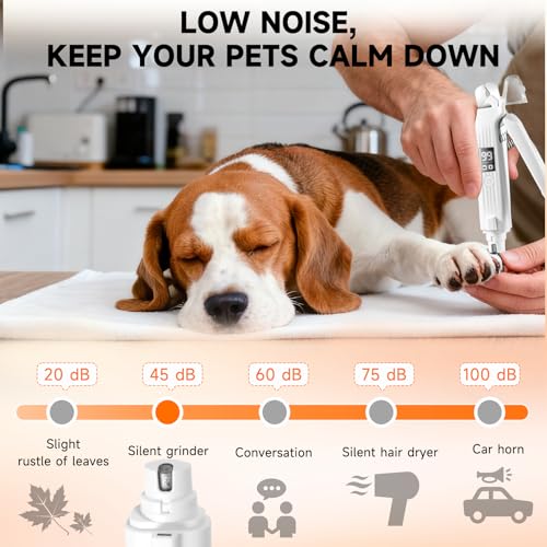 2 in 1 Dog Nail Clippers an Nail Grinder Pet Trimmers for Dogs Cats Claw Nail Care Tool USB Rechargeable Dogs Nail Trimmer with LED Lights and Storage Bag Low Noise Pet Electric Grinder