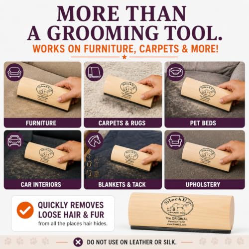 SleekEZ 10 Inch Horse Brush – Patented Horse Shedding Blade Made in USA - Removes Loose Hair & Undercoat - Deshedding Tool for Donkeys, Cows & Large Animals - Helps Reduce Seasonal Shedding - style: Horse Brush