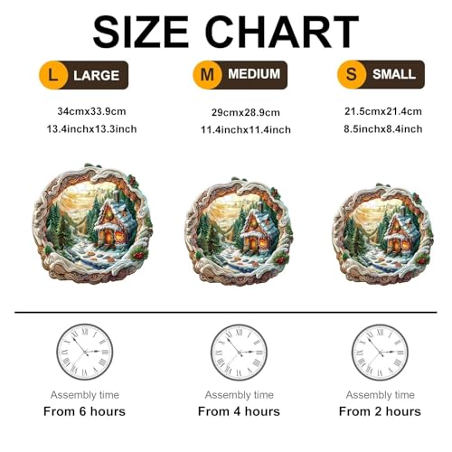 Wooden Puzzles Adults, 3D Christmas House Wooden Puzzles 200 Pieces, Unique Animal Shaped Wood Challenging Jigsaw Puzzles Gifts for Adults, 11.4x11.1in - color: 3d Christmas House, size: Medium