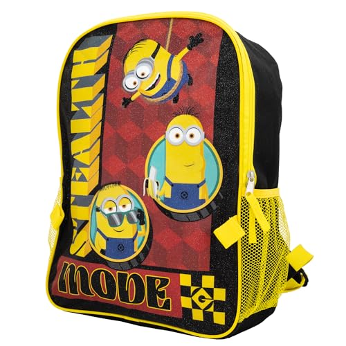 AI ACCESSORY INNOVATIONS Despicable Me 2 Piece Backpack Set, Boys & Girls 16" School Bag, Black - color: Despicable Me