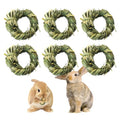 6PCS Timothy Hay Toy for Rabbits Bunny Chew Toys for Teeth Timothy Hay Rings for Small Animals Guinea Pigs Chinchillas Hamsters Bunnies Digestion Care