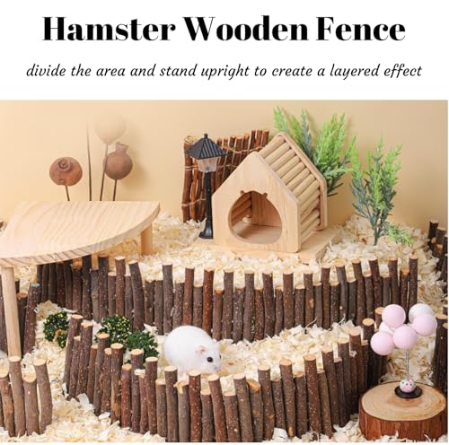 Bendable Hamster Bridge Fence 19.7&9.8In Wooden Hamster Ladder Rat ClimbingToys Cage Accessories for Syrian Hamster Gerbil Mouse
