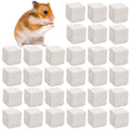 DEAYOU 30 Pack Small Animal Lava Bites, Hamster Teeth Grinding Block, Bunny Chew Toys, Natural Mineral Calcium Square Stone for Chinchilla, Squirrel, Rat, Parrot, Rabbit, Guinea Pig, 1.57"×1.57"×1.57"