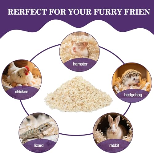 Natural Aspen Shavings Pet Bedding 4.5 Lb, Low-Dust & Chemical-Free, Ultra-Absorbent Cage Litter for Hamsters, Rabbits, Gerbils & Small Animals, Biodegradable Wood Shavings（70L Before Compression）