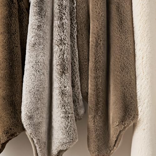 EVERGRACEHOME Faux Chinchilla Fur Throw Blanket, 60"x80", Arctic White | Luxury, Super Soft, 1220GSM, Fluffy Cozy Mink, Reversible Velvet Back, Warm Thick Heavy Winter Throw for Couch Bed, Gift - color: Arctic White, size: 60"x80"