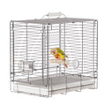 Bird Carrier Travel Cage - 304 Stainless Steel Portable Folding Bird Travel Cage with Parrot Feeder Cups & Standing Perch for Smaller Birds Conures Lovebird Cockatiel Parakeets (White) | 304 Stainless Steel, Portable Folding, Parrot Feeder Cups & Standing
