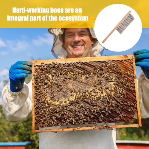 Beekeeping Brush for Beekeepers, Soft Bristles Cleaning Brush with Ergonomic Wooden Handle - Gentle Cleaning Tool for Durable Use, Bee Hive Supplies Beekeeping Equipment for Bee Keepers