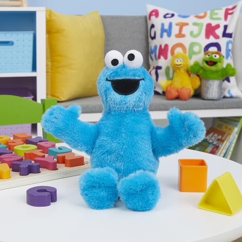 Sesame Street Friends 8-inch Cookie Monster Plush Stuffed Animal, Recycled Filling, Kids Toys for Ages 18 Month by Just Play