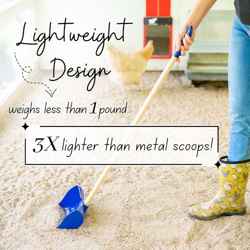 The Coop Scoop® Original 2-in-1 Chicken Poop Scooper & Rake | Made in The USA, Patented, Durable Sand Sifting Litter Shovel, For Chicken Coops & Small Farm Animals - size: Versatile SHELF/GROUND (original) | 36" Handle