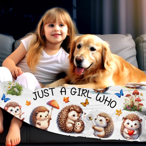Hedgehog Blanket Gifts for Women Hedgehogs Blankets and Throws Stuff Cute Hedgehog Gifts for Women Girls Boys Kids Adults Animal Lovers Birthday Decorations Room Decor 60"X50" - color: Hedgehog, size: 60"x50"