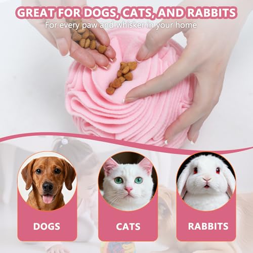 Snuffle Ball for Dogs, Slow Feeder Mental Enrichment Toy, Cute Interactive Puzzle Game for Anxiety Relief & Indoor Fun, Pet Search Game for Small Medium Dogs, Machine Washable - color: Light Red, size: Medium