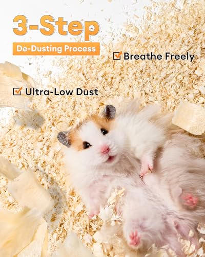 Bucatstate 70L Aspen Bedding, Ultra-Fine Shavings for Small Animals | 100% natural <5mm shavings for hamsters, guinea pigs & snakes. 4X expansion, low-dust, odor control. Ideal for burrowing. - size: 70L