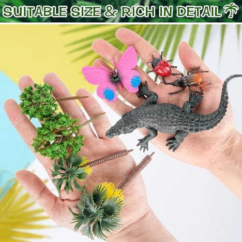 47 Pcs Rainforest Animals Figure Rainforest Diorama Kit Habitat Project Box - style: Rainforest