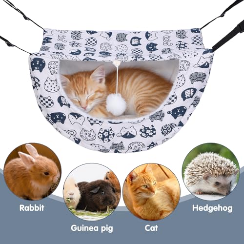 2 Pcs Cat Cage Hammock, Double Layer Soft Hanging Pet Bed for Indoor Cats, Kittens, Ferrets, Rabbits and Small Animals, 2 Styles