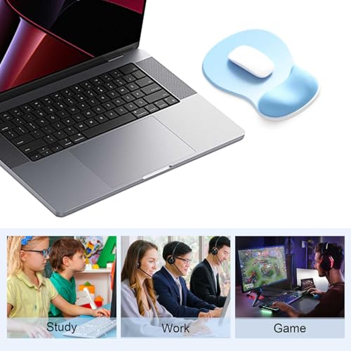Ergonomic Mouse Pad with Gel Wrist Support, Comfortable Wrist Rest Mousepad with Non-Slip PU Base for Pain Relief, Desk, Home & Office(Sky Gradient) - color: Sky Gradient