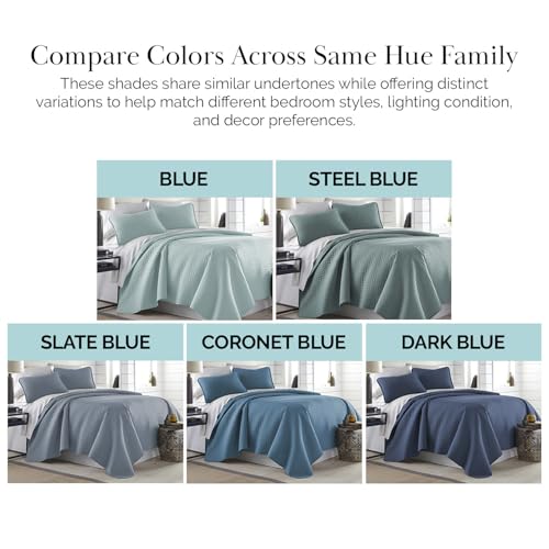 Southshore Fine Living, Inc. Summer Quilt Queen Size, Full Size Bedding Set, Pet Hair Resistant Bedding Coverlet Sets, Bedspreads Queen Size with 2 Pillow Shams, Quilted Coverlet, Dark Blue Quilt - color: 05 - Dark Blue, size: Full / Queen