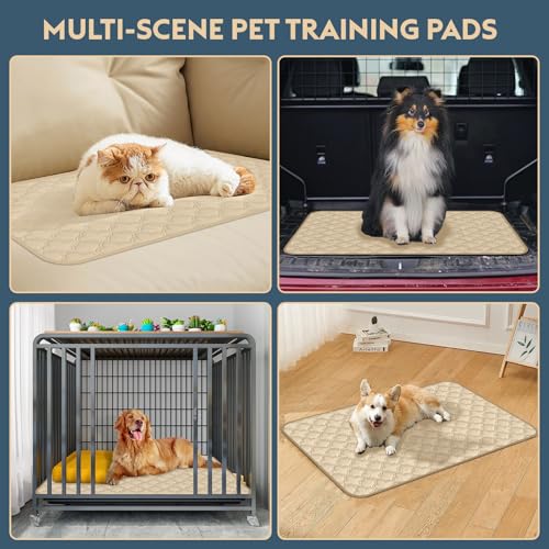 FunFurry Washable Guinea Pig Cage Liner - 2 Pack Reusable Washable Pee Pads，Waterproof Guinea Pig Bedding for Small Animal - Rabbit Bunny Hamster Puppy (Cream, 24" X 47" - 2 Pack) - color: Cream, size: 24" X 47" - 2 Pack