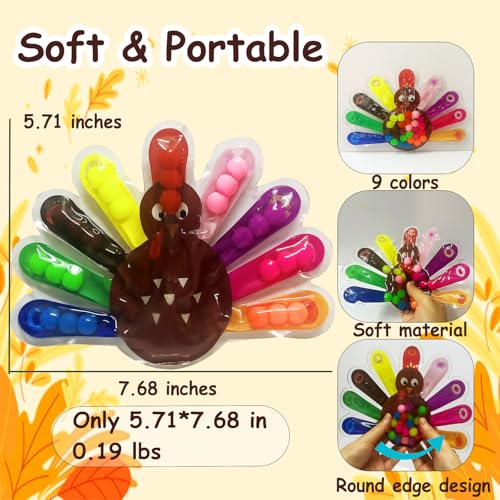 Color Sorting Toys, Squeeze Sensory Fidget Toys for Toddlers, Fine Motor Skills Sensory Toy, Montessori Learning Toys for Preschool Learning, Sensory Activity Toy for Kids 3+ & Adults - style: Turkey