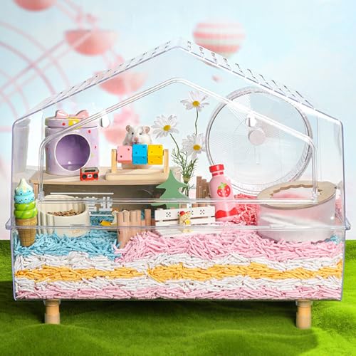 Hamster Enrichment Toys, Hamster Chew Toys, Wooden Small Animal Cage Accessories, for Syrian & Dwarf Hamsters, Gerbils, Rats