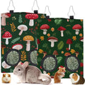 2Pcs 2 Styles Mushroom Hay Bag Feeder Guinea Pig Hay Bags with 2 Holes Mushroom Leaves Pattern Oxford Cloth Washable Rectangle Feeding Storage for Rabbit Chinchillas Hamsters 12 x 9 Inch - color: Mushroom